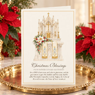 Katholischer Priester Hochaltar Weihnachtsgrüße Feiertagskarte