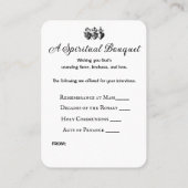 Katholischer Priester spirituelles Gebet Bouquet Platzkarte (Rückseite)