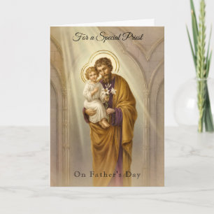 Katholischer Priester  St. Joseph Jesus Vatertag Karte
