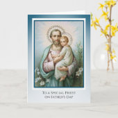 Katholischer Priester St. Joseph Jesus Vatertag Karte (Gelbe Blume)