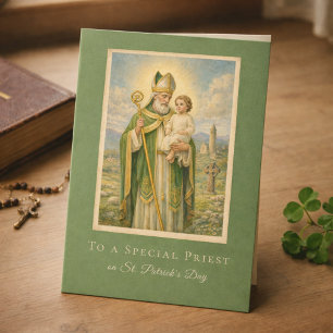 Katholischer Priester St. Patrick's Day Jesus Karte