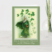 Katholischer Priester St. Patrick's Day Kleeblatts Karte (Vorderseite)