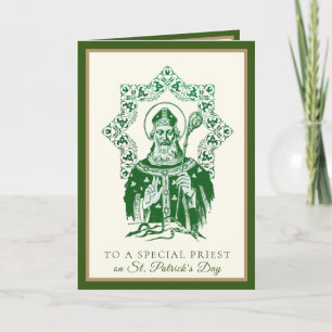 Katholischer Priester St. Patrick's Day Kleeblatts Karte