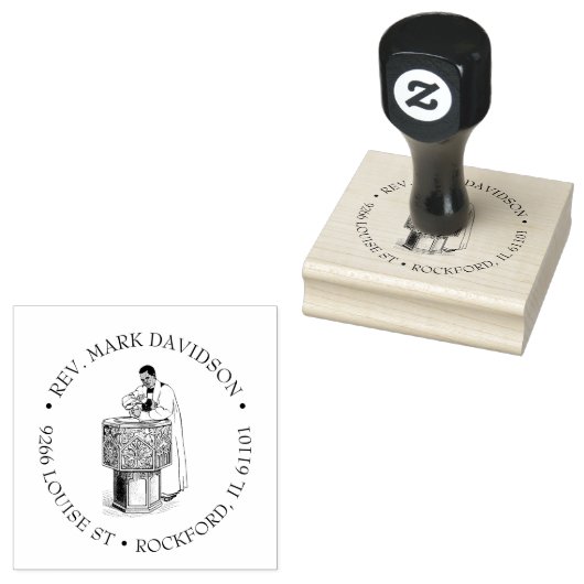 Katholischer Priester tauft mit Bapy Religious Gummistempel (Stempel)
