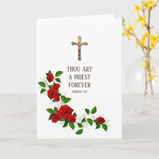 Katholischer Priester zum Jubiläum Ordinarius Cruc Karte (Gelbe Blume)