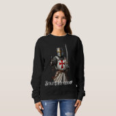 Katholischer Ritter Templer Latein Kreuzfahrer Sweatshirt (Vorne ganz)