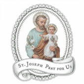 Katholischer St. Joseph mit Kind Jesus Religiös Aufkleber (Vorderseite)