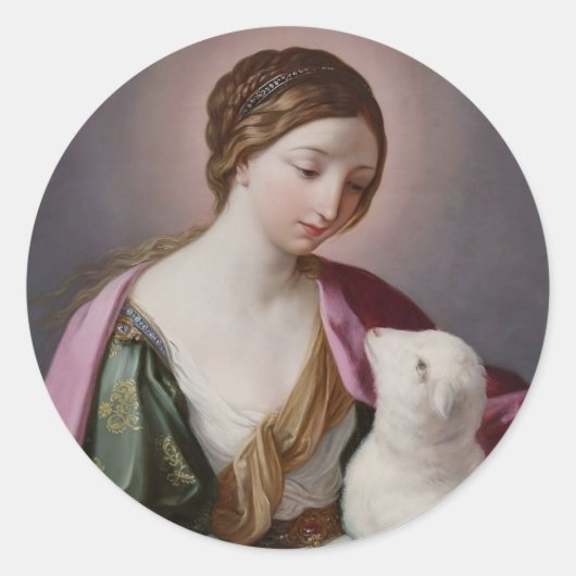Katholischer Sticker Heilige Agnes (Vorderseite)