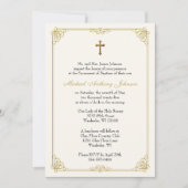 Katholischer Taufe Säugling Baby White Lilies Einladung (Vorderseite)