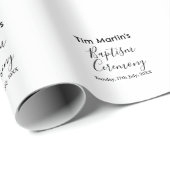 Katholischer Taufzeremoniename Datum einfach minim Geschenkpapier (Rolleneckpunkt)