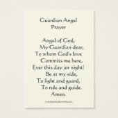 Katholischer Wächter Angel Gebet Heilige Karte (Rückseite)