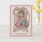 Katholisches Beileid Beileid Jesus guter Hirte Karte (Gelbe Blume)