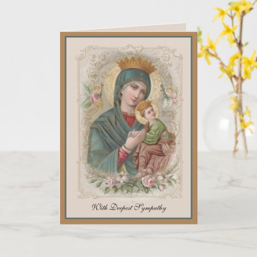 Katholisches Beileid Beileid Jungfrau Maria Jesus Karte (Gelbe Blume)