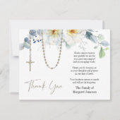 Katholisches Beileid zur Beerdigung von Rosenkranz Dankeskarte (Vorderseite)