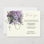 Katholisches Beileid zur Beerdigung von Rosenkranz Dankeskarte (Vorderseite)