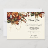 Katholisches Beileid zur Beerdigung von Rosenkranz Dankeskarte (Vorderseite)