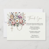 Katholisches Beileid zur Beerdigung von Rosenkranz Dankeskarte (Vorderseite)