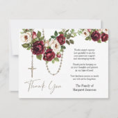 Katholisches Beileid zur Beerdigung von Rosenkranz Dankeskarte (Vorderseite)