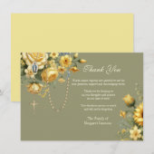 Katholisches Beileid zur Beerdigung von Rosenkranz Dankeskarte (Vorne/Hinten)