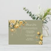 Katholisches Beileid zur Beerdigung von Rosenkranz Dankeskarte (Stehend Vorderseite)