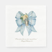 Katholisches Brautparty gesegnet Mary Blue Bow Serviette (Vorderseite)