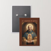 Katholisches Button St. Ignatius von Loyola (Vorderseite/Rückseite)