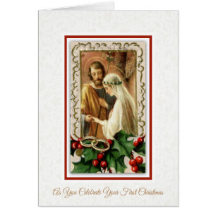 Katholisches erstes Weihnachten Braut Bräutigam Re