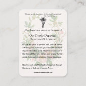 katholisches Feurgebet Alle Soule Jungfrau Mary Platzkarte (Rückseite)