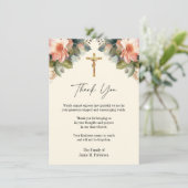 Katholisches Foto Begräbniskondolenz Beileid Dankeskarte (Stehend Vorderseite)