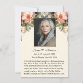 Katholisches Foto Begräbniskondolenz Beileid Dankeskarte (Rückseite)