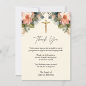 Katholisches Foto Begräbniskondolenz Beileid Dankeskarte (Vorderseite)