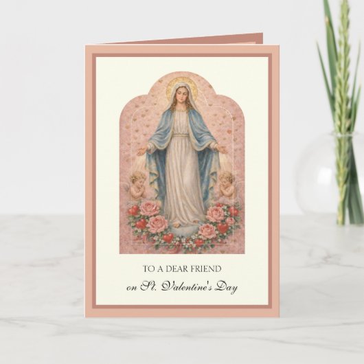 Katholisches Freund Valentinstag Mutter Maria Feiertagskarte (Vorderseite)