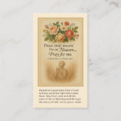 Katholisches Gebet für Soule bei der Begräbnisfeie Platzkarte (Vorderseite)