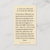Katholisches Gebet für Soule bei der Begräbnisfeie Platzkarte (Rückseite)