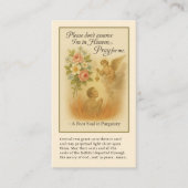 Katholisches Gebet für Soule bei der Begräbnisfeie Platzkarte (Vorderseite)