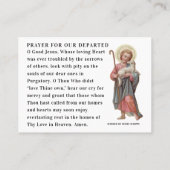 Katholisches Gebet für Soule bei der Begräbnisfeie Platzkarte (Rückseite)