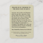 Katholisches Gebet Heilige Gesichter St. Therese R Platzkarte (Rückseite)