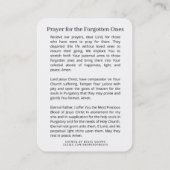 Katholisches Gebet Jesus Lamb kreuzen religiöse Visitenkarte (Rückseite)