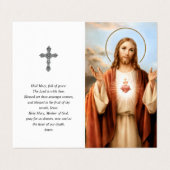 Katholisches Gebet kardiert | heiliges Herz Jesus Visitenkarten (Außenseite Aufgefaltet)