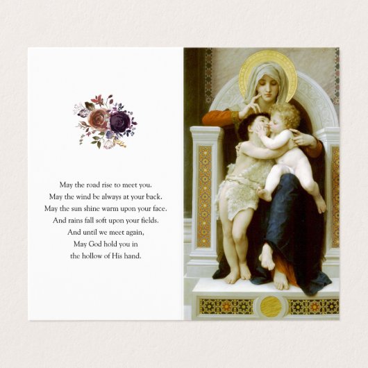 Katholisches Gebet kardiert | Mary, Jesus u. Visitenkarten (Außenseite Aufgefaltet)
