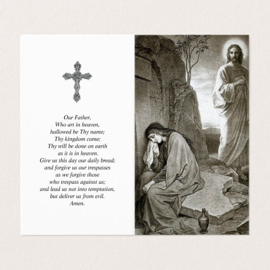 Katholisches Gebet kardiert | Mary u. Jesus-Grab 1 Visitenkarten (Außenseite Aufgefaltet)