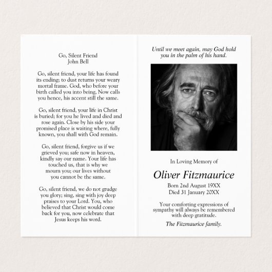 Katholisches Gebet kardiert | Mary u. Jesus-Grab 1 Visitenkarten (Innenseite Aufgefaltet)