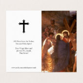 Katholisches Gebet kardiert |, welches das Kreuz 2 Visitenkarten (Außenseite Aufgefaltet)