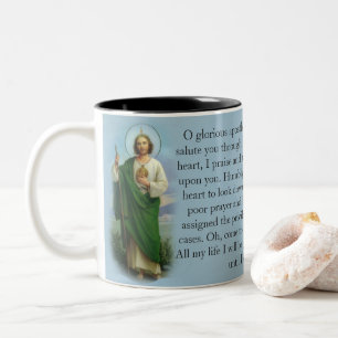Katholisches Gebet St. Jehuda religiös Zweifarbige Tasse