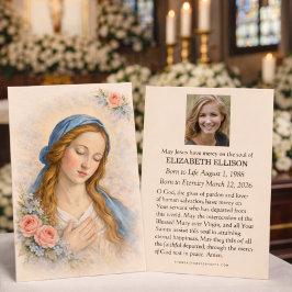 Katholisches Gedenkbild Madonna Funeralien