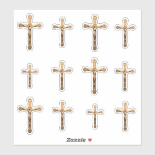 Katholisches Goldkruzifix-Kreuz-Jesus-Korpus Aufkleber