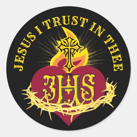 Katholisches Heiliges Herz Jesu Religiös Runder Aufkleber (Vorderseite)