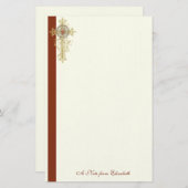 Katholisches Heiliges Herz Jesus Kreuz Briefpapier (Vorne/Hinten)