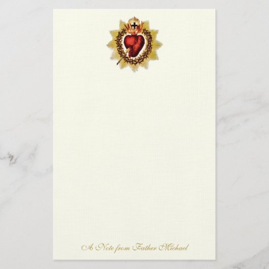Katholisches Heiliges Herz Jesus Religiös Briefpapier (Vorderseite)