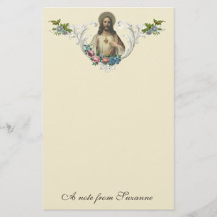 Katholisches Heiliges Herz Jesus Religiöse Vintag Briefpapier